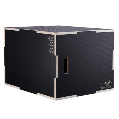 3 in 1 Plyometric Jump Box, 30/24/20 inch Plyo Box, Platform &amp; Jumping Agility Box, Anti-Slip Fitness Exercise Step Up Box for Home Gym Workout, Cardio Strength Training, Black