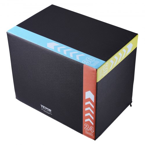 3 in 1 Plyometric Jump Box, 30/24/20 Inch Cotton Plyo Box, Platform &amp; Jumping Agility Box, Anti-Slip Fitness Exercise Step Up Box for Home Gym Workout, Cardio Strength Training, Black | EU