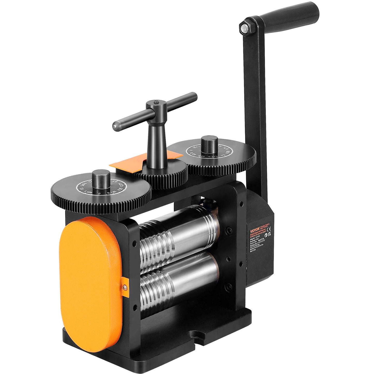 Valsverk, 2,24"/57 mm smyckesvalsmaskin, 1:2 utväxlingsförhållande, 3-i-1 multifunktionsvalsverk, 0-5,5 mm presstjocklek för tillverkning av metallsmycken Plåt fyrkantig tråd elliptisk