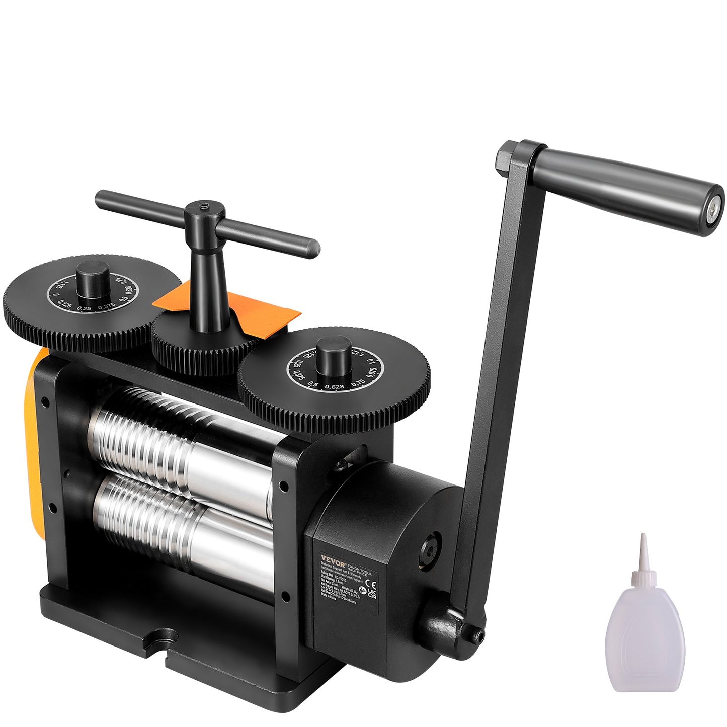 Valsverk, 2,24"/57 mm smyckesvalsmaskin, 1:2 utväxlingsförhållande, 3-i-1 multifunktionsvalsverk, 0-5,5 mm presstjocklek för tillverkning av metallsmycken Plåt fyrkantig tråd elliptisk