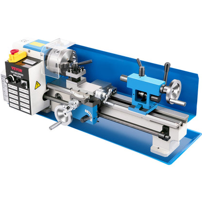 Mini Metal Lathe, 7"x14" Bench Metal Lathe, 550W Variable Speed 2250 RPM Metal Lathe, with 3-Jaw Chuck CNC Mini Lathe Machine, Precision Mini Lathe with Toolbox Digital Display for Metal Turning