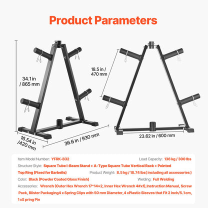 Weight Plate Stand Weight Plate Tree Home Gym Barbell Storage Rack 2 Inch