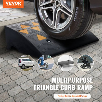 Rubber curb ramp Driveway ramp for curb 15.2 cm Height 49.1 cm Width 15 tons