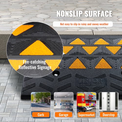Rubber curb ramp Driveway ramp for curb 15.2 cm Height 49.1 cm Width 15 tons