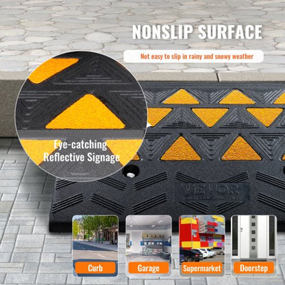 Rubber curb ramp Driveway ramp for curb 15.2 cm Height 49.1 cm Width 15 tons