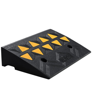 Rubber Curb Ramp 4.25" Rise Curb Ramp, 11.8" Width 19.7" Length Driveway Ramp for Curb, 15T Heavy Duty Rubber Ramp for Forklifts, Trucks, Buses, Cars, Wheelchairs, Bikes