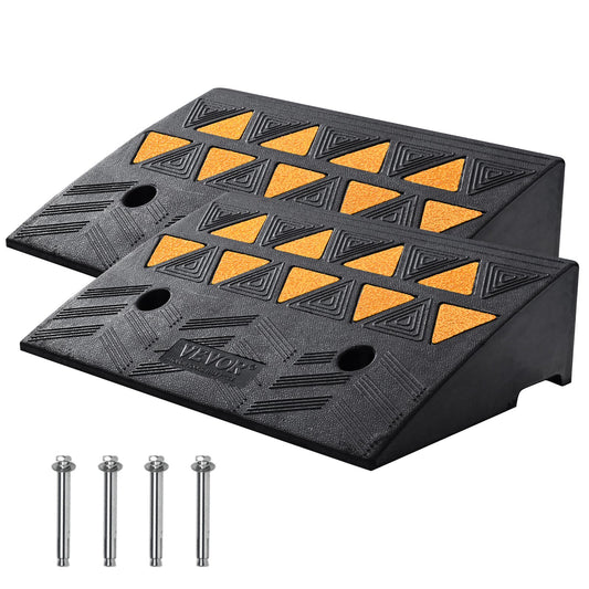 Gummikantramp 2-pack, 5" stigningshöjd Heavy-Duty 33069 lbs/15 T Kapacitet Tröskelramper, uppfartsramper med stabil rutnätsstruktur för bilar, rullstolar, cyklar, motorcyklar