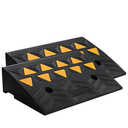Gummikantramp 2-pack, 5" stigningshöjd Heavy-Duty 33069 lbs/15 T Kapacitet Tröskelramper, uppfartsramper med stabil rutnätsstruktur för bilar, rullstolar, cyklar, motorcyklar