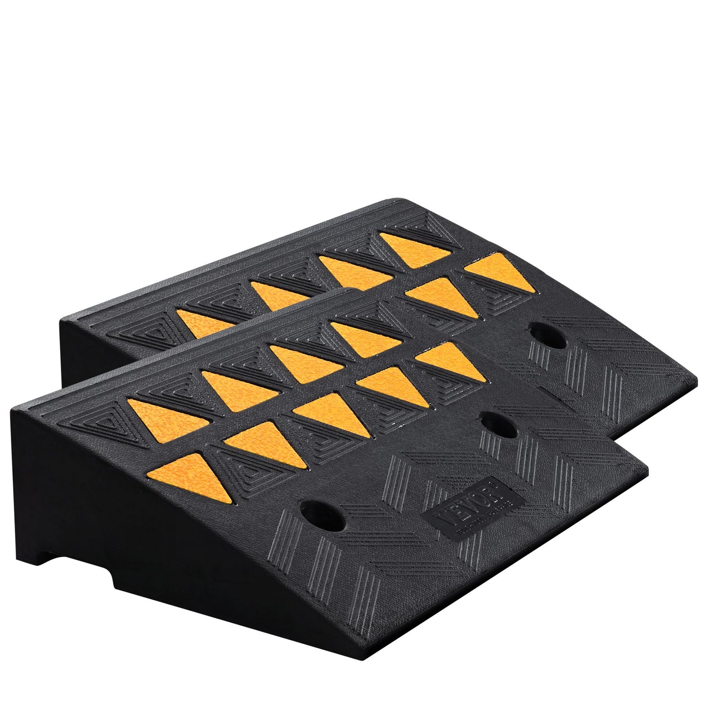 Gummikantramp 2-pack, 5" stigningshöjd Heavy-Duty 33069 lbs/15 T Kapacitet Tröskelramper, uppfartsramper med stabil rutnätsstruktur för bilar, rullstolar, cyklar, motorcyklar