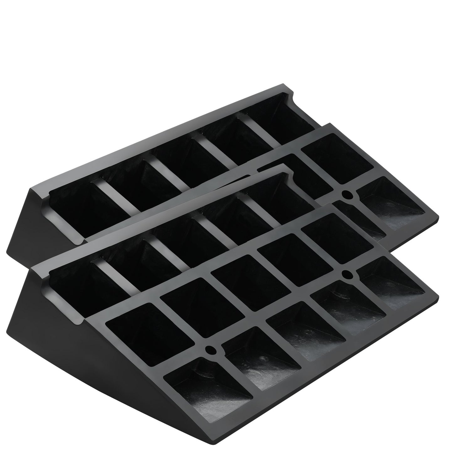 Gummikantramp 2-pack, 5" stigningshöjd Heavy-Duty 33069 lbs/15 T Kapacitet Tröskelramper, uppfartsramper med stabil rutnätsstruktur för bilar, rullstolar, cyklar, motorcyklar