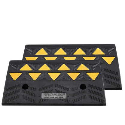Gummikantramp 2-pack, 5" stigningshöjd Heavy-Duty 33069 lbs/15 T Kapacitet Tröskelramper, uppfartsramper med stabil rutnätsstruktur för bilar, rullstolar, cyklar, motorcyklar