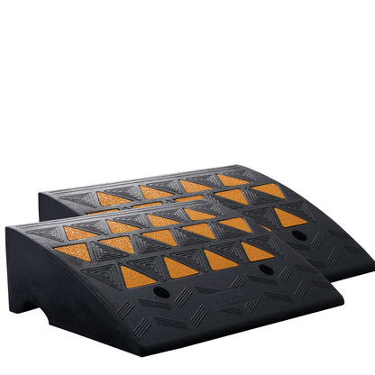 Rubber Edge Ramp 2-Pack, 6" Rise Height Heavy-Duty 33069 lbs/15 T Capacity Threshold Ramps, Driveway Ramps with Stable Grid Structure for Cars, Wheelchairs, Bicycles, Motorcycles