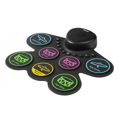 Eltrumset 7-pads Barntrumset med Hörlursuttag Pedaler Högtalare