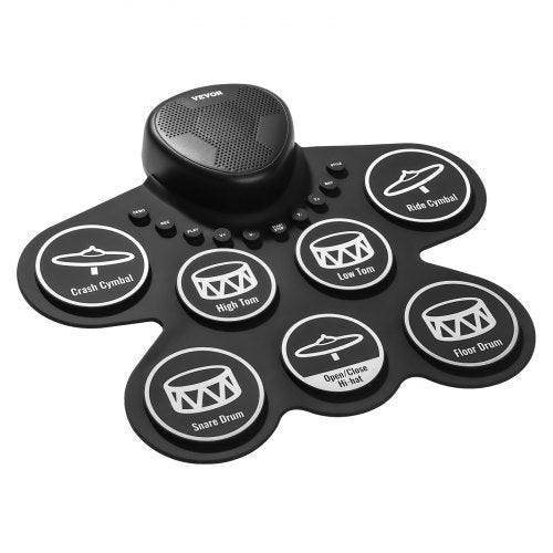 E-Drum Set 7-Pads Kinderschlagzeug mit Kopfhöreranschluss Pedale Lautsprecher