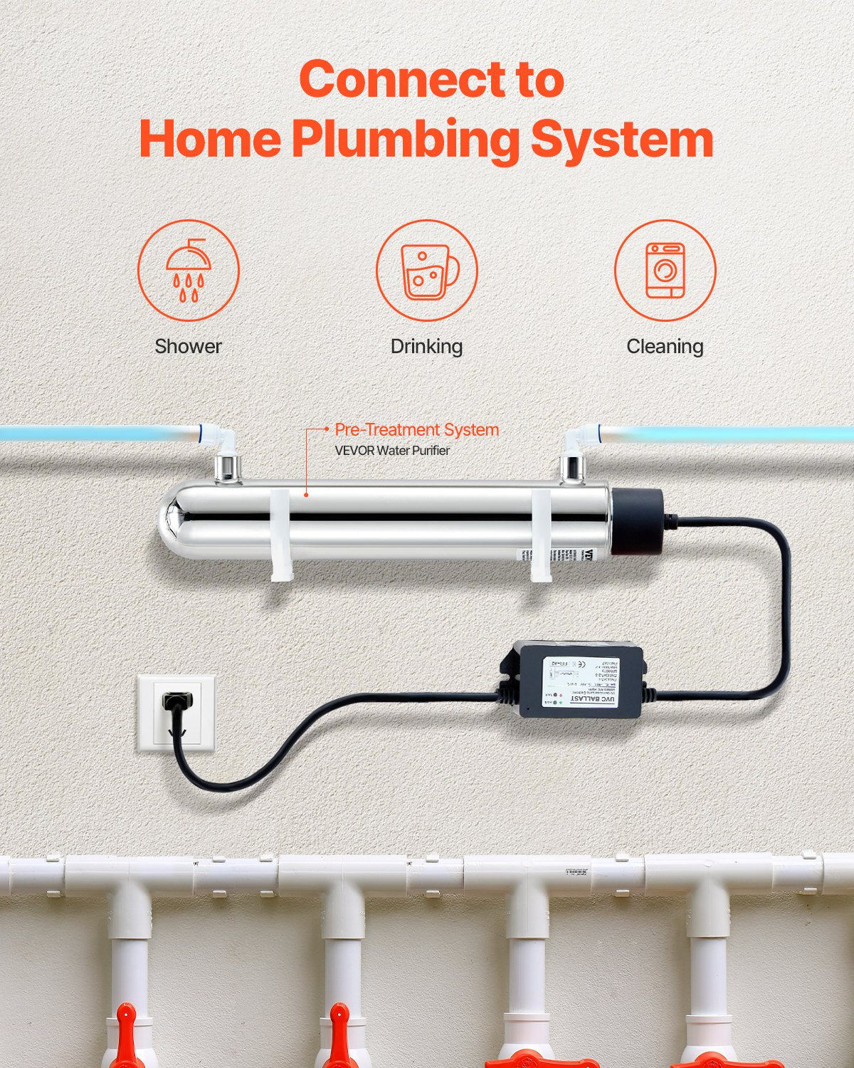 220V 12W UV-Wasserreiniger 1GPM Ultraviolett-Wasserreiniger-Filter