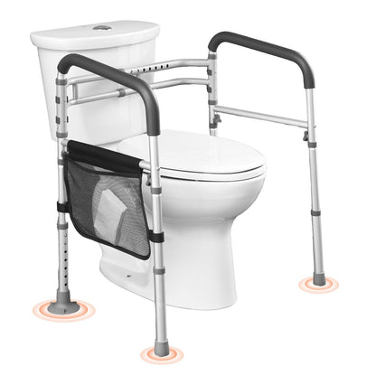 Foldable toilet rail Toilet rail with non-slip handles for seniors
