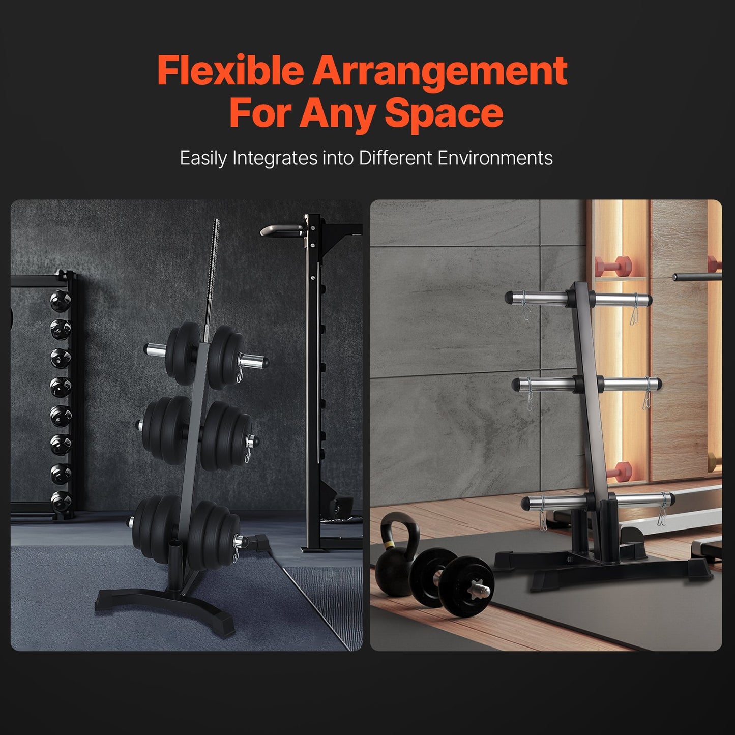 Weight Plate Rack Home Gym Barbell Storage Rack 2 Inch 1000 lbs Capacity
