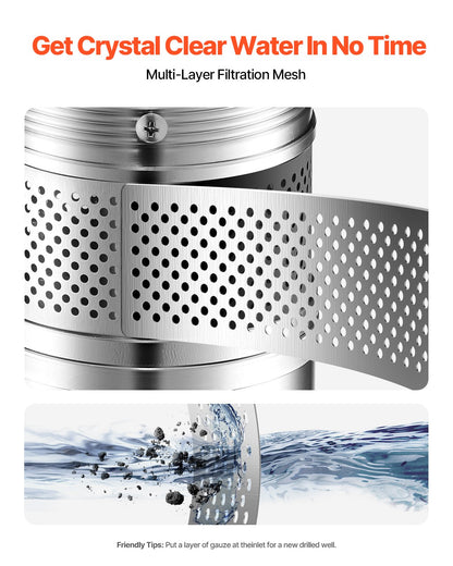 750W Edelstahl Tiefbrunnen Tauchpumpe Wasserpumpe 246ft 100L/min
