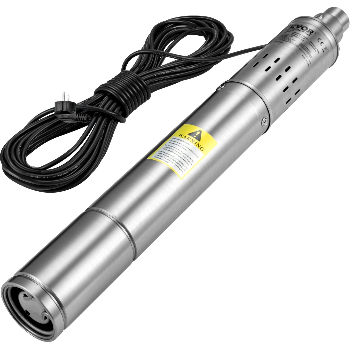Dränkbar pump med djup brunn, 550W 230V/50Hz, 35L/min 108 m Huvud Sandbeständig <5%, 20 m elkabel, 7,6 cm vattenpumpar i rostfritt stål för industri, bevattning och hemmabruk, IP68 vattentät