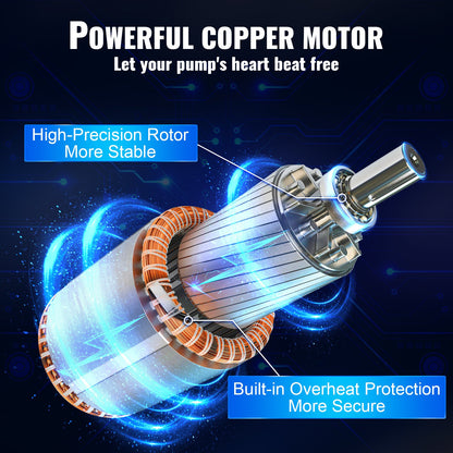 Dränkbar pump med djup brunn i rostfritt stål Vattenpump 1500W 9,8 m³/h 108 m