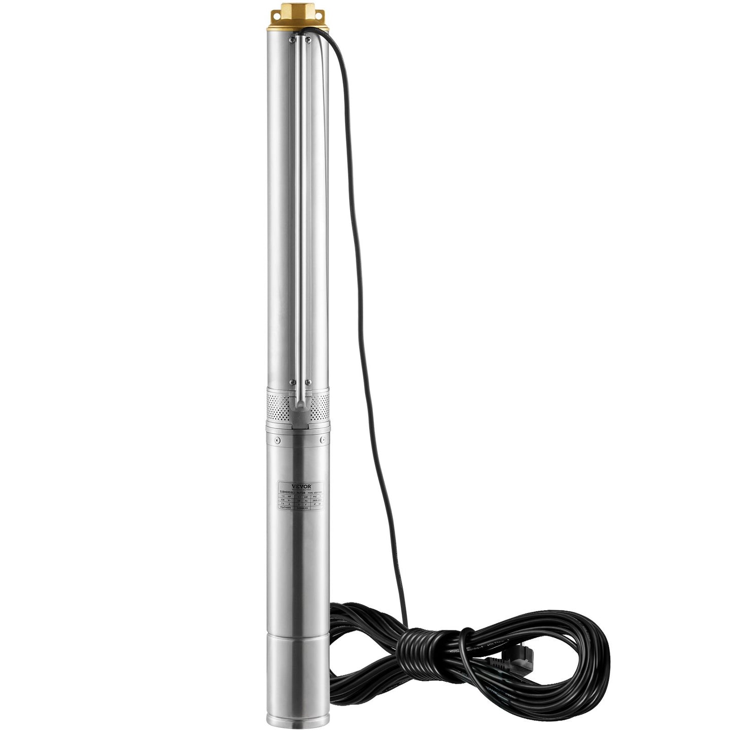 Dränkbar pump med djup brunn i rostfritt stål Vattenpump 1500W 9,8 m³/h 108 m