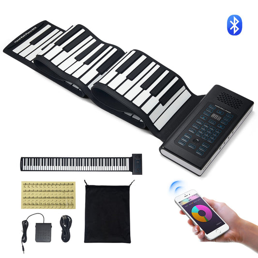 88 Key Roll Up Piano Portable Hand Roll 128 Rhythms Tones Uppladdningsbar