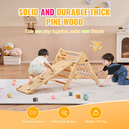 Pikler Triangel Set 4 i 1 Montessori klätterleksaker för småbarn 1-3 år