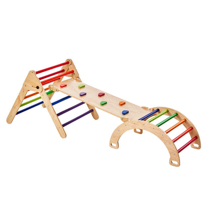 Pikler Triangel Set 5-i-1 Montessori-klätterleksaker Småbarn Stora Färgglada