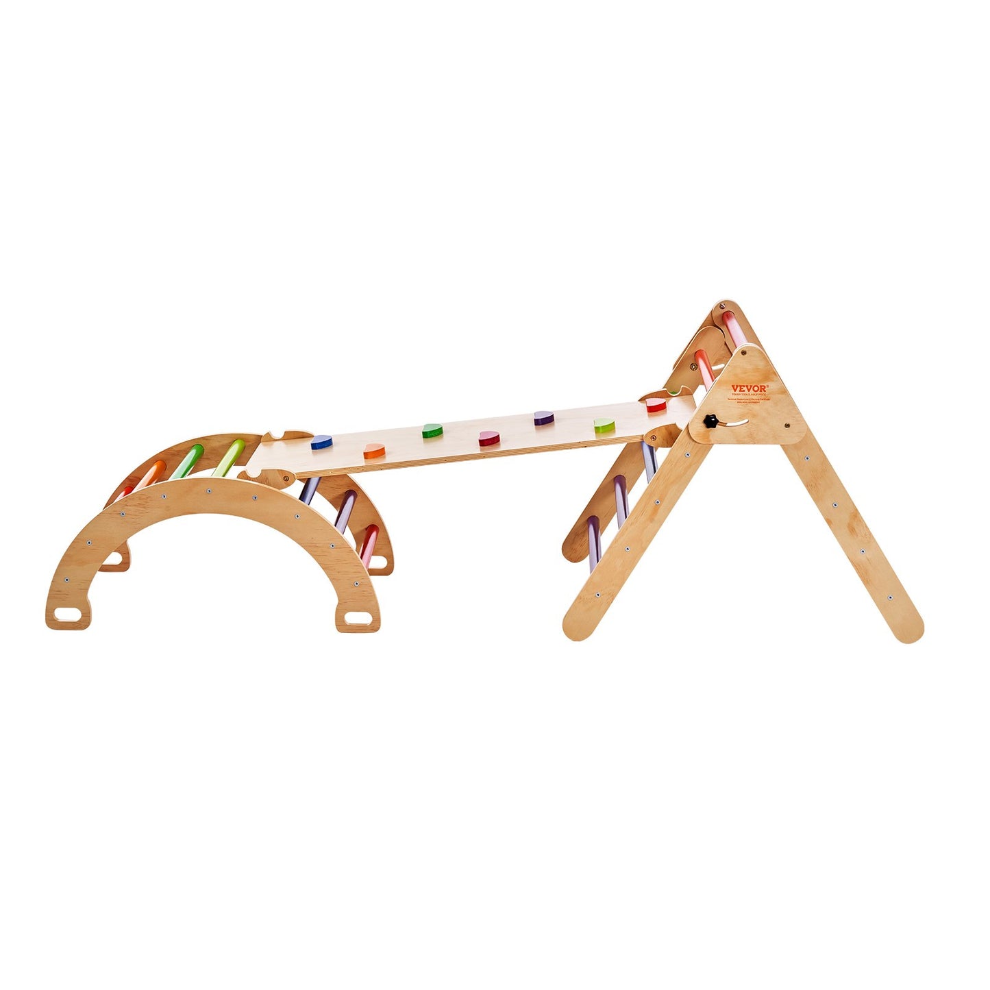 Pikler Triangel Set 5-i-1 Montessori-klätterleksaker Småbarn Stora Färgglada