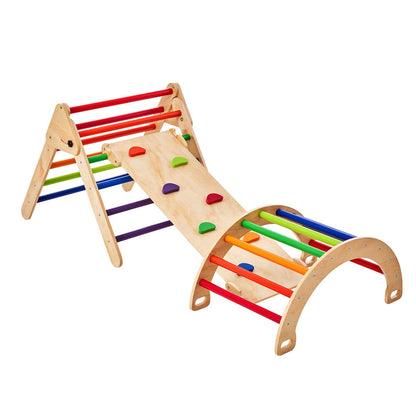 Pikler Triangel Set 5-i-1 Montessori-klätterleksaker Småbarn Stora Färgglada