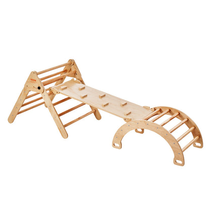 Pikler Triangel Set 5-i-1 Montessori-klätterleksaker för småbarn Stort trä