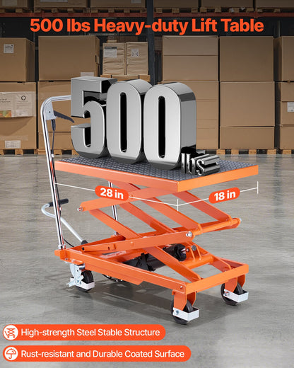 120 cm Hydraulic lift table Double scissor lift trolley 226.8 kg Anti-slip