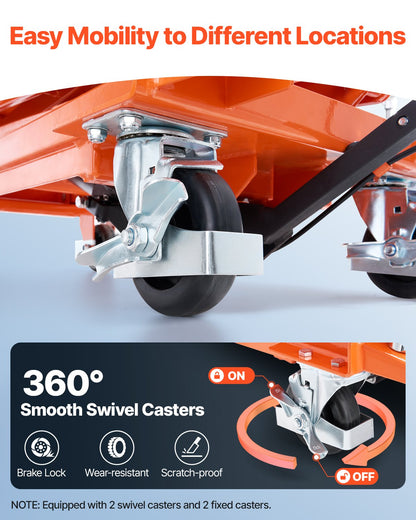 120 cm Hydraulic lift table Double scissor lift trolley 226.8 kg Anti-slip