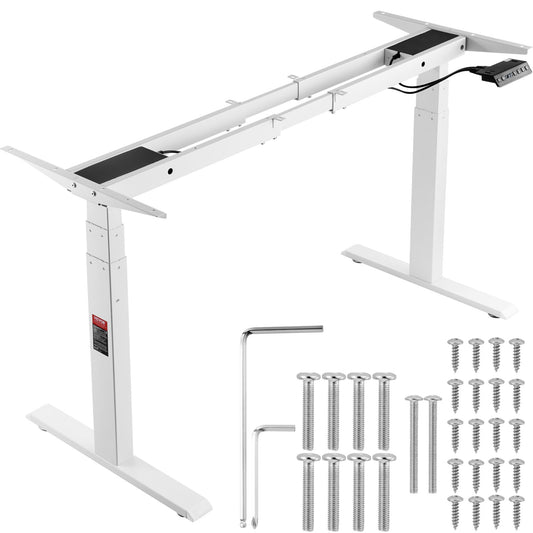 Elektrisk Ståbordsram Dubbelmotor Justerbar 66-129cm H Vit