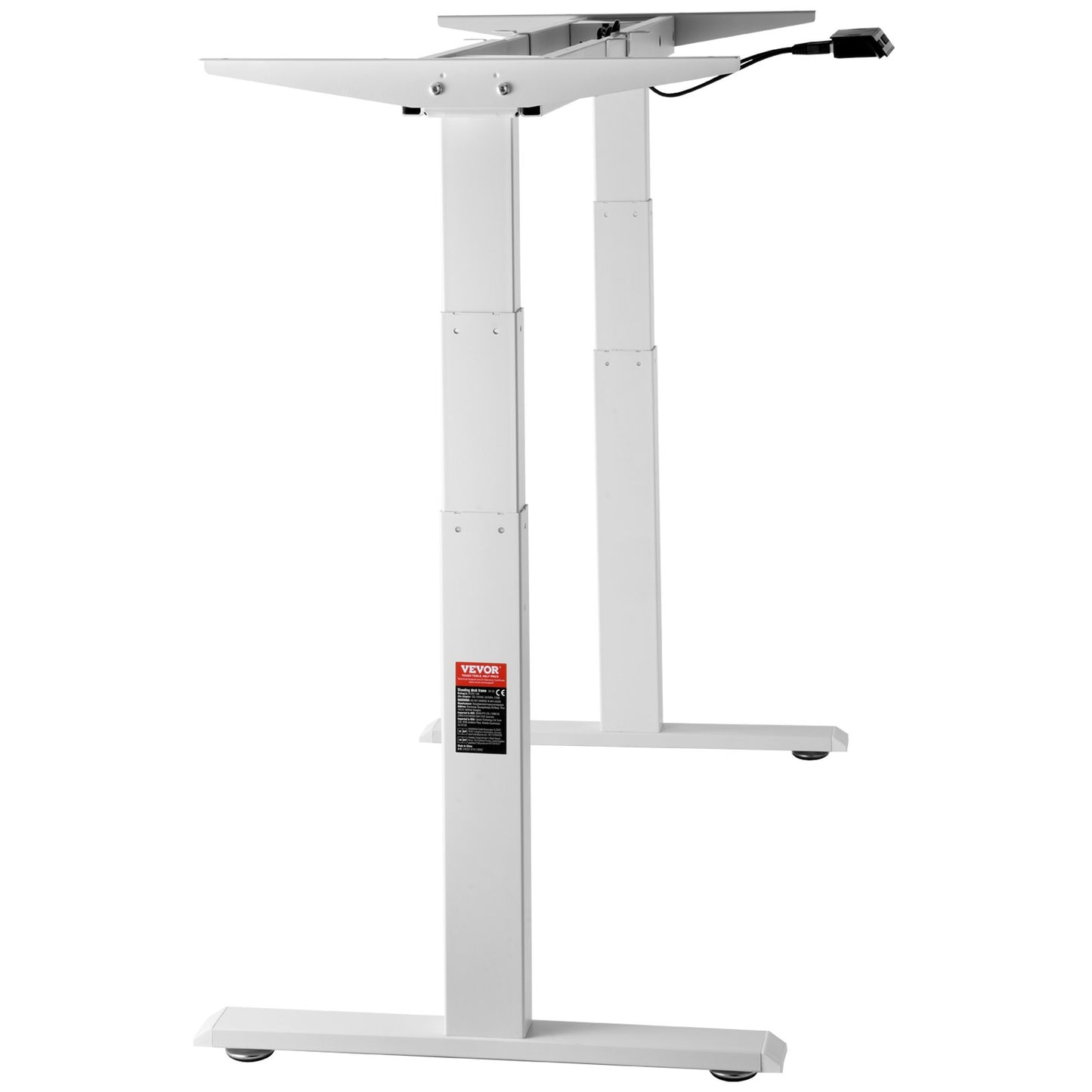Elektrisk Ståbordsram Dubbelmotor Justerbar 66-129cm H Vit