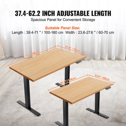 Elektrisk Ståbordsram Justerbar 70-117 cm H Svart Arbetsstationssockel