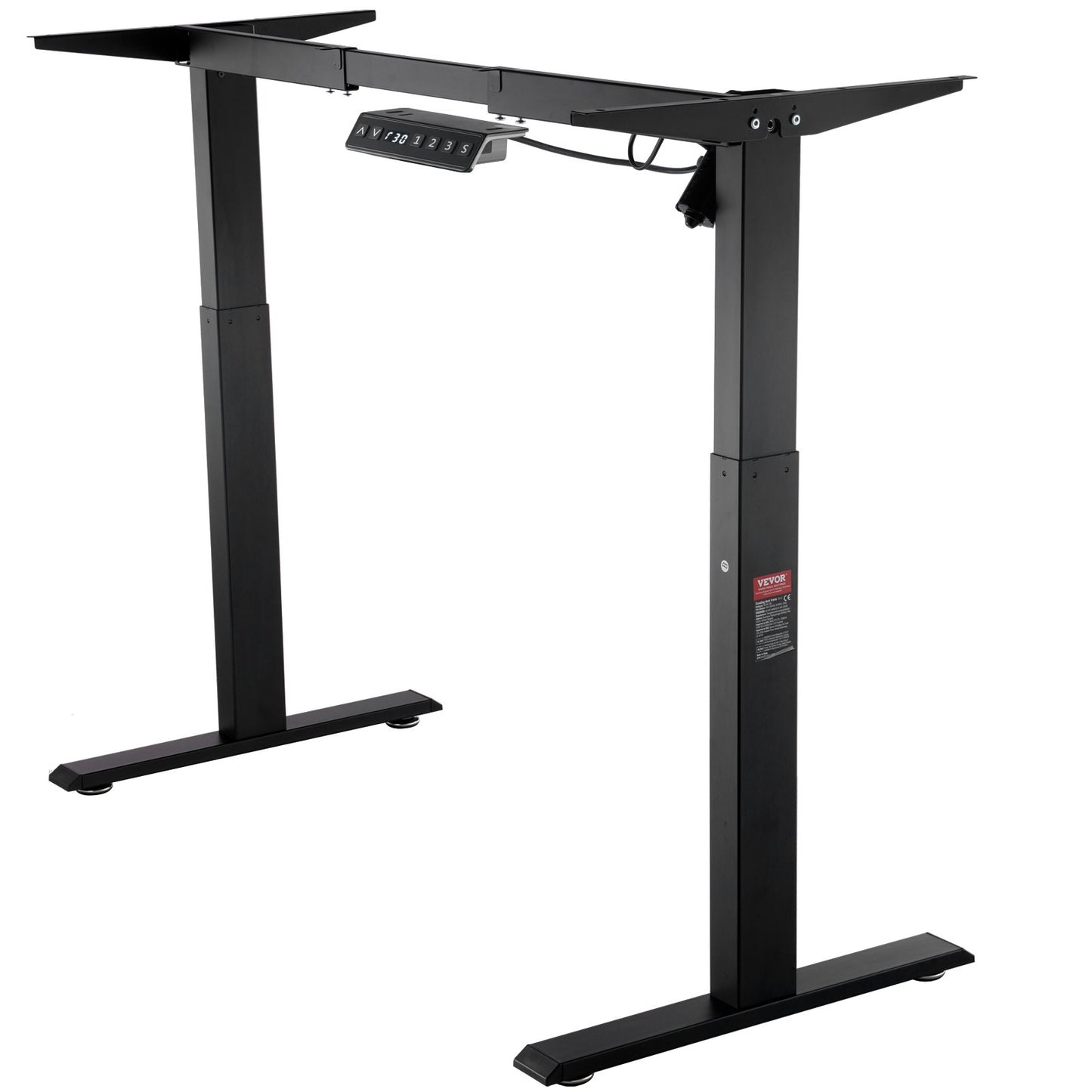 Elektrisk Ståbordsram Justerbar 70-117 cm H Svart Arbetsstationssockel