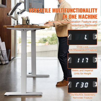 Elektrischer Stehpult-Stativ, verstellbar, 70 – 117 cm H, Arbeitsplatz, Weiß