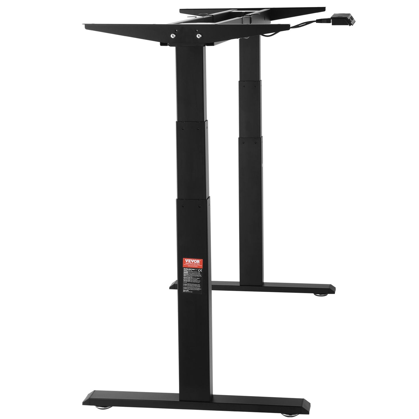 Elektrisk Ståbordsram Dubbelmotor Justerbar 65-129 cm H Svart