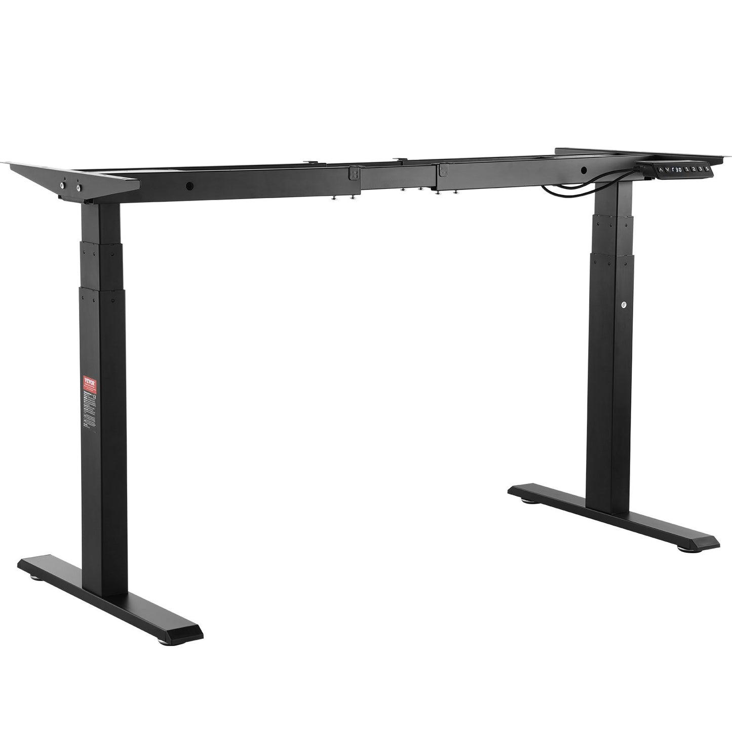 Elektrisk Ståbordsram Dubbelmotor Justerbar 65-129 cm H Svart