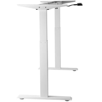 Stående skrivbordsram Dubbel motor, justerbar 27,6"-46,1" höjd & 43,3"-70,1" längd Elektrisk stativ dator skrivbordsben, ergonomisk DIY-arbetsstationsbas för hem och kontor (endast vit ram)
