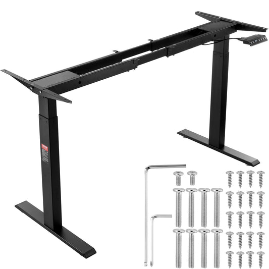 Elektrisk Ståbordsram Dubbelmotor Justerbar 70-117 cm H Svart