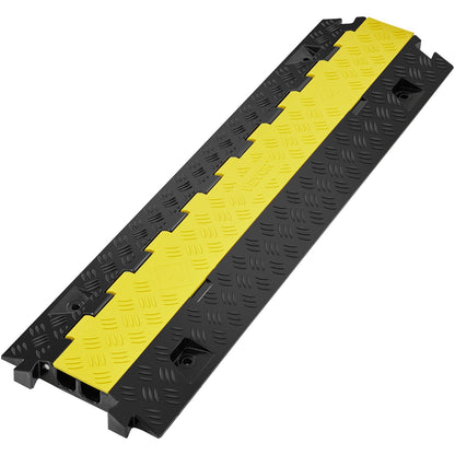 Kabelschutzrampe, 2-Kanal, 22000 lbs/Achsenkapazität, Hochleistungs-TPU-Drahtabdeckung, Rampenschlauchschutz, Rampenauffahrt, Verkehrsbremsschwelle mit zu öffnender TPR-Oberabdeckung, für den Innen- und Außenbereich