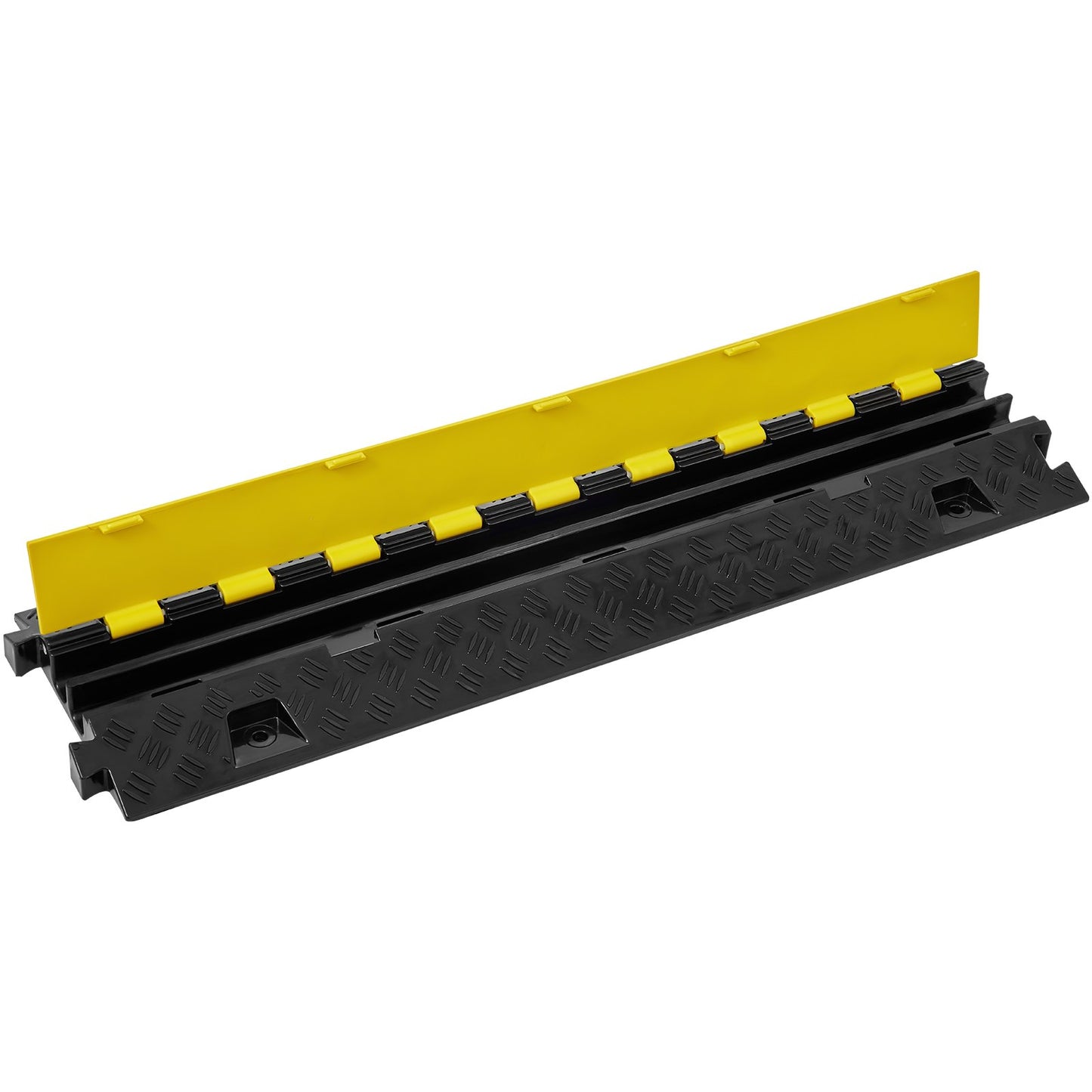Kabelschutzrampe, 2-Kanal, 22000 lbs/Achsenkapazität, Hochleistungs-TPU-Drahtabdeckung, Rampenschlauchschutz, Rampenauffahrt, Verkehrsbremsschwelle mit zu öffnender TPR-Oberabdeckung, für den Innen- und Außenbereich