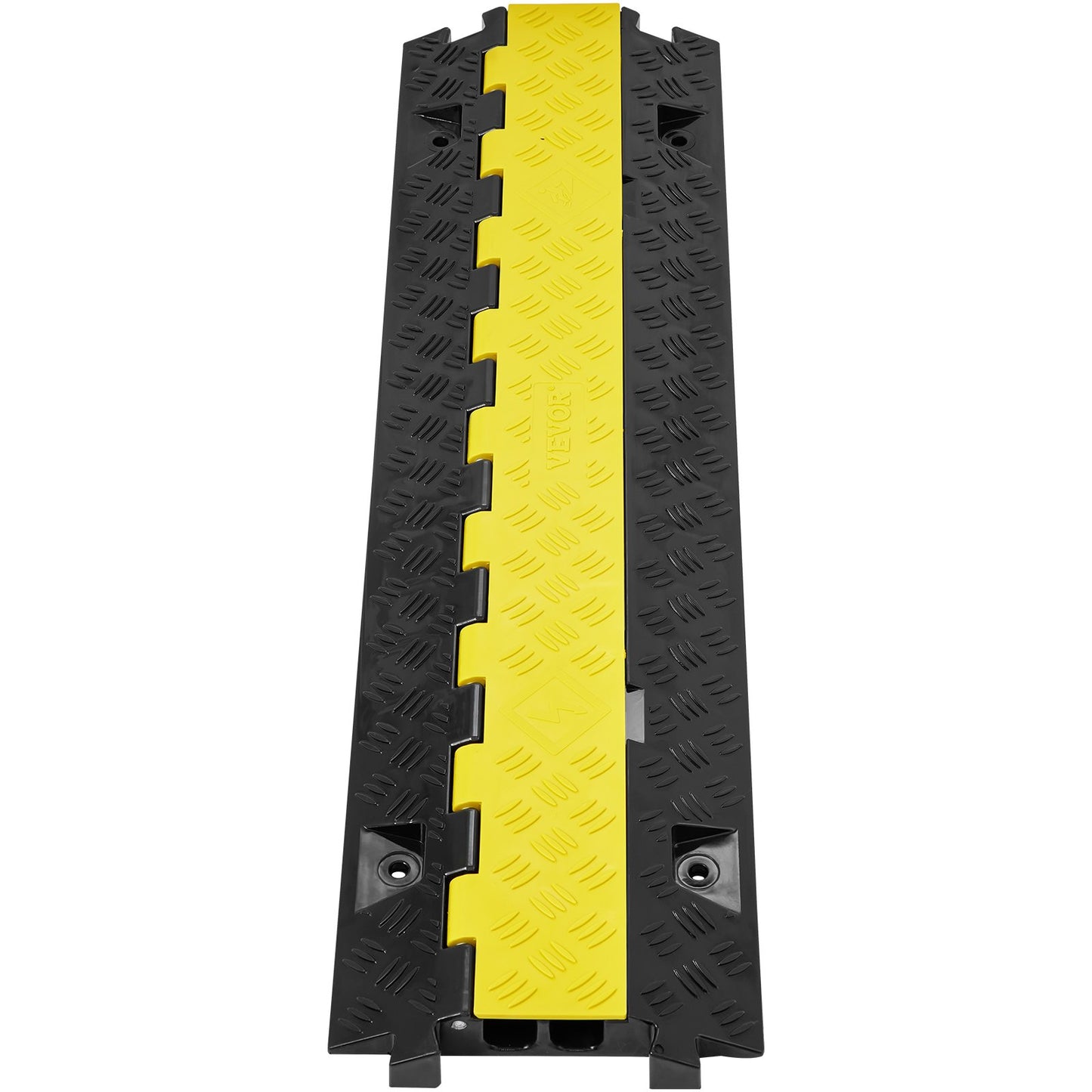 Kabelschutzrampe, 2-Kanal, 22000 lbs/Achsenkapazität, Hochleistungs-TPU-Drahtabdeckung, Rampenschlauchschutz, Rampenauffahrt, Verkehrsbremsschwelle mit zu öffnender TPR-Oberabdeckung, für den Innen- und Außenbereich