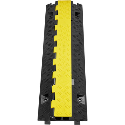 Kabelschutzrampe, 2-Kanal, 22000 lbs/Achsenkapazität, Hochleistungs-TPU-Drahtabdeckung, Rampenschlauchschutz, Rampenauffahrt, Verkehrsbremsschwelle mit zu öffnender TPR-Oberabdeckung, für den Innen- und Außenbereich