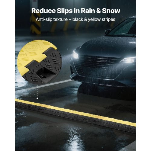 Kabelskyddsramp, 9 979 kg/axelkapacitet, 2-kanals kraftigt TPU-sladdskydd för slang, 31 x 28 mm kanal, trafikhinder med öppningsbart toppskydd, för inomhus- och utomhusbruk, 3-pack |  EU