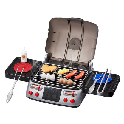19 st Barn BBQ Grill Lekset Matlagningsgrill Leksaksset med rökljud