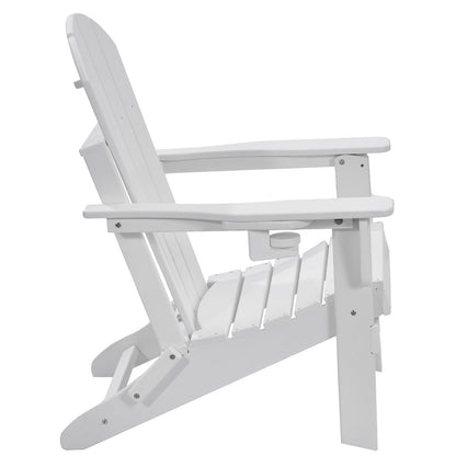 Adirondack Stol Plast Set med 2 All Weather Folding Fire Pit White