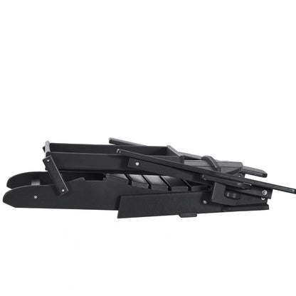 Adirondack Stol Plast Set med 2 All-Weather Folding Fire Pit Black